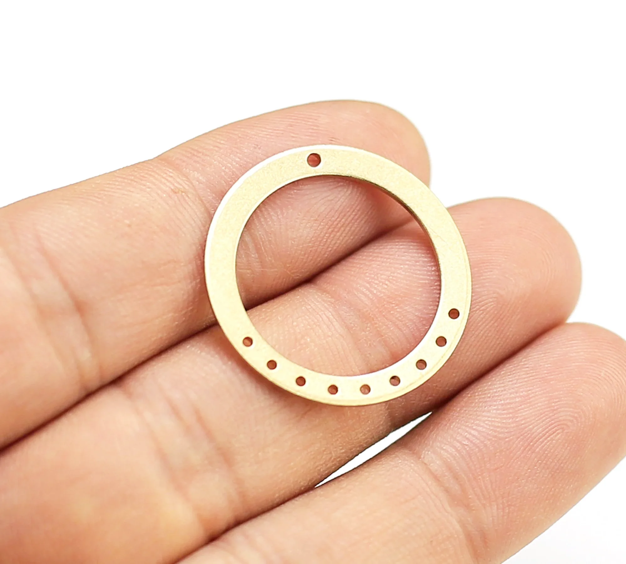 10pcs Round Circle Connector, Round Earring Charms, Findings, 21mm 28mm, Brass Charms For Jewelry Making, 10 Holes - R1873 R2487