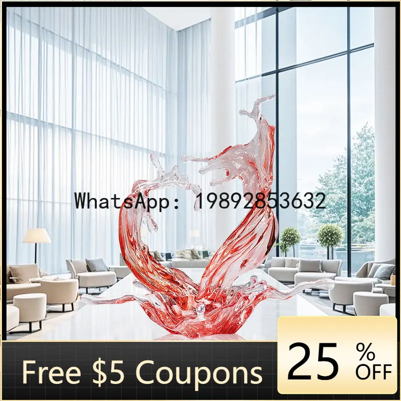 Z4   Transparent Sculpture Ornament Hotel Lobby Hall Model Room Living Room Entrance Decoration Large Ornament High-end Ornament