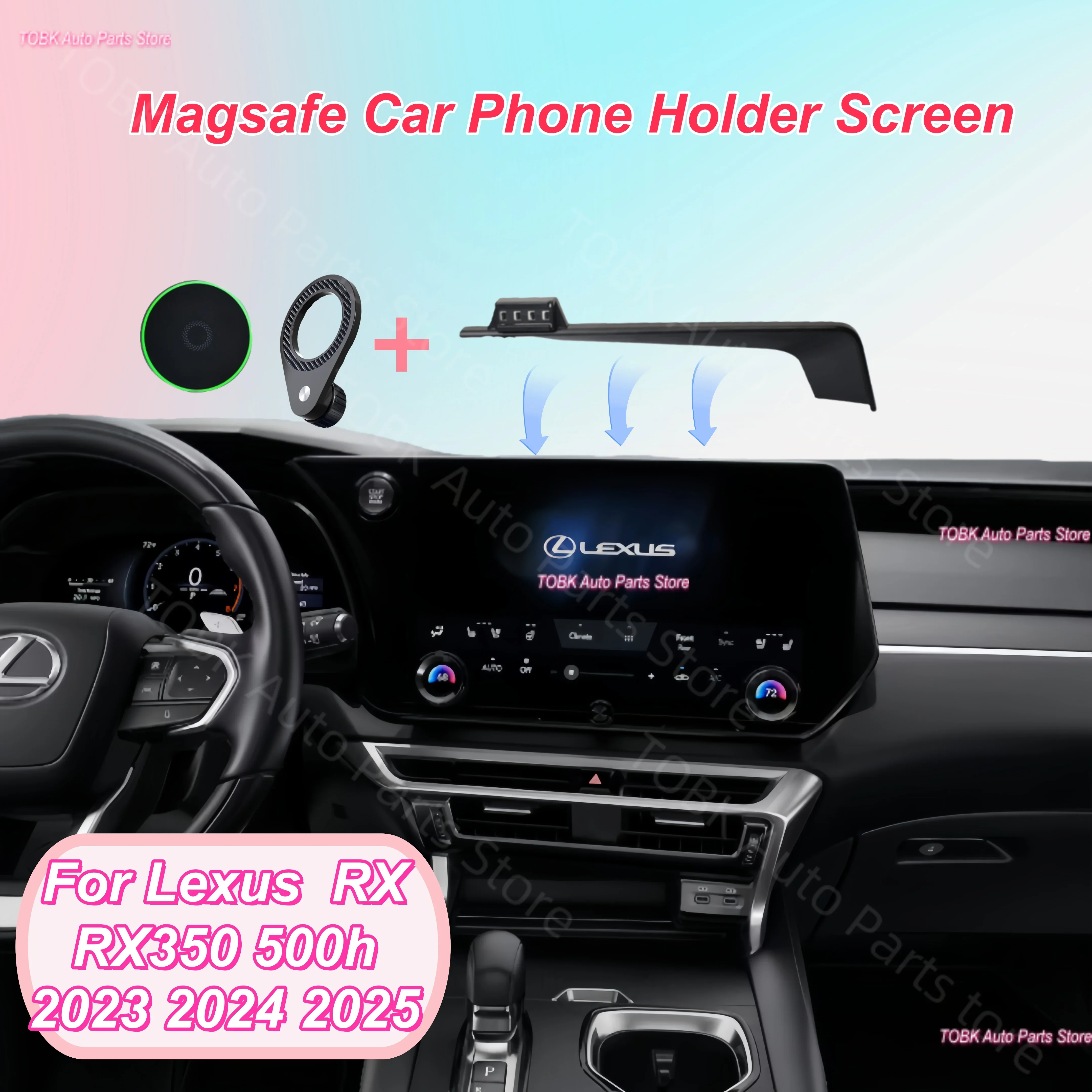 

For Lexus RX RX350 2023 2024 2025 al30 Magnetic Car Phone Holder Screen MagSafe Mount Wireless Charging Base Interior Accessory