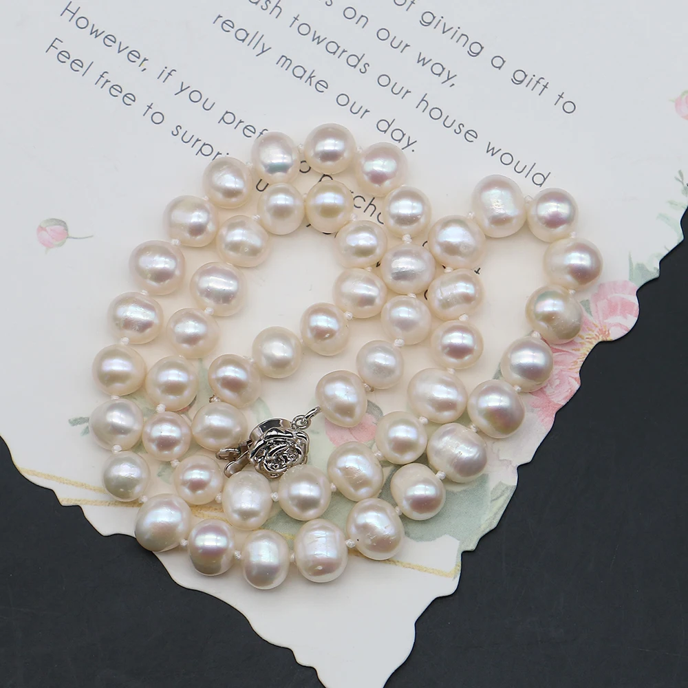 

Fashionable Women's Pearl Necklace 8-9mm Natural Freshwater Baroque Pearl Strand Necklace Jewelry For Everyday Outfit Pairing