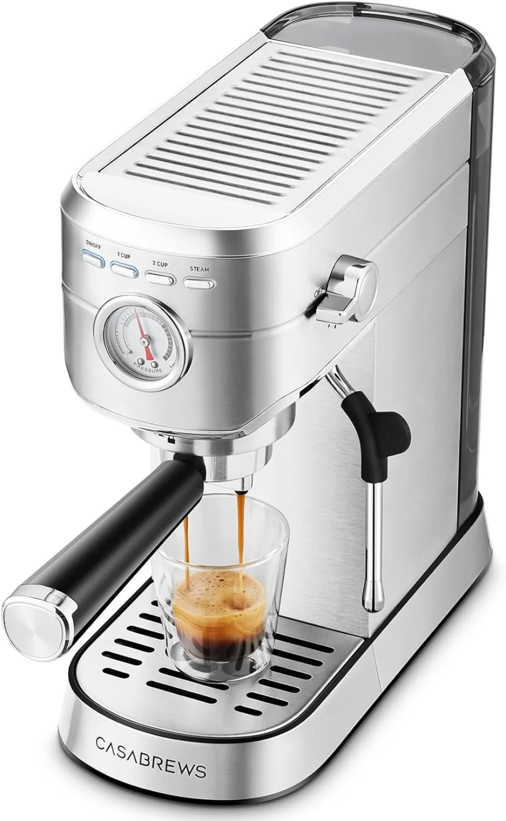 CASABREWS Cafetera Expresso und Capuccino, 20-Bar-Café-Expresso-Handbuch mit Manómetro, Barista Cafetera Cafe Molido, Dep Daughte Extr