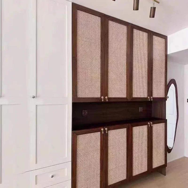 Puerta moderna japonesa personalizable, armario Interior plegable de ratán, puertas correderas para dormitorio, Puerta Correderas, muebles para el hogar