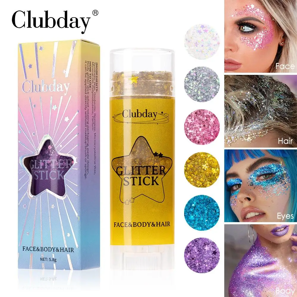 

Body Glitter Stick Singer Music Rave Festival Rotating Mermaid Face Glitter Stick Holographic Glitter for Face Body Hair Ey A2F8