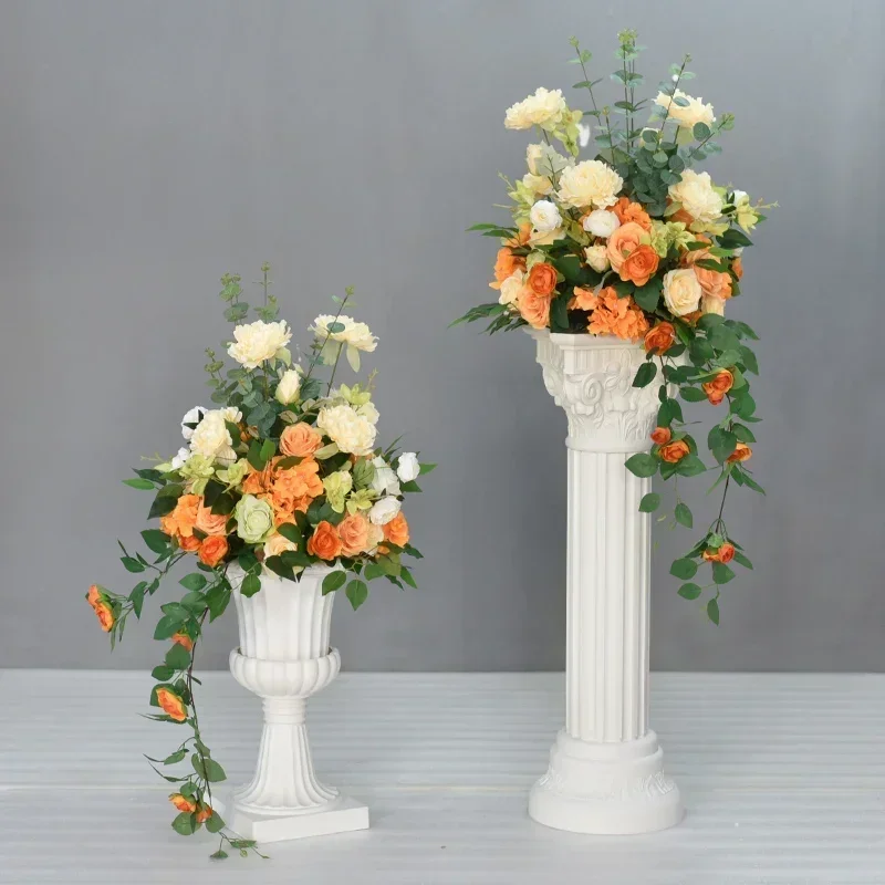 White Thickening High Flower Pot Wedding Party Store Activity Celebration Stage Flower Arrangement Decorate Plastic Planters