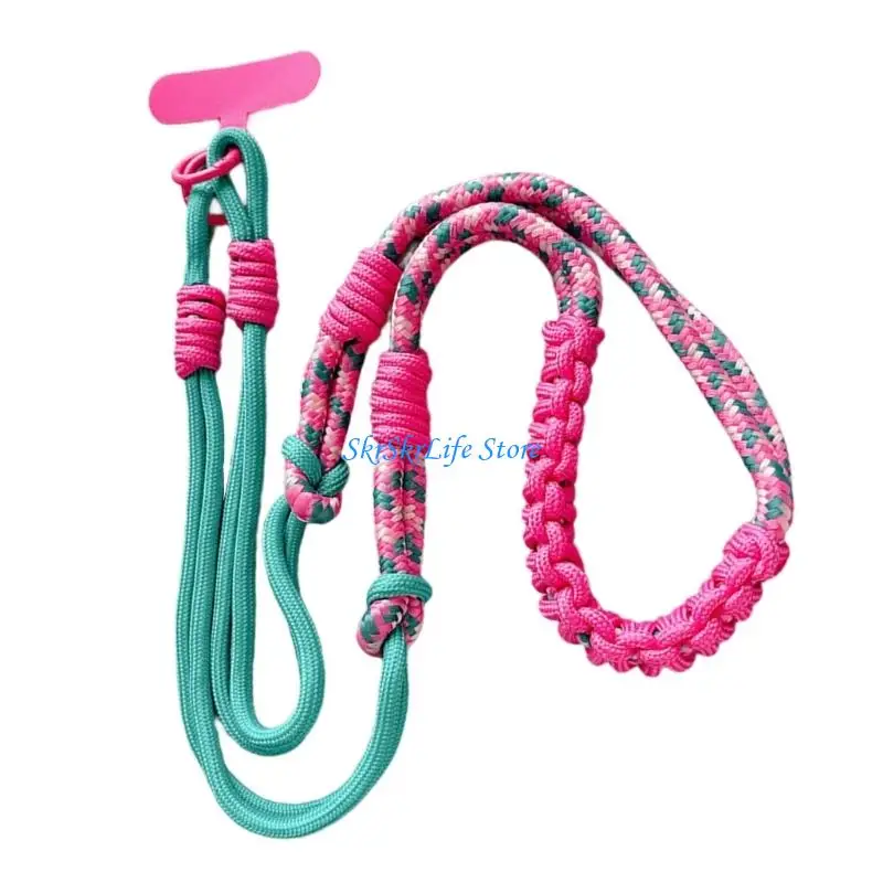 E65E Braided Phone Lanyard Multifunctional Keychain Universal Fit Anti Scratch Design