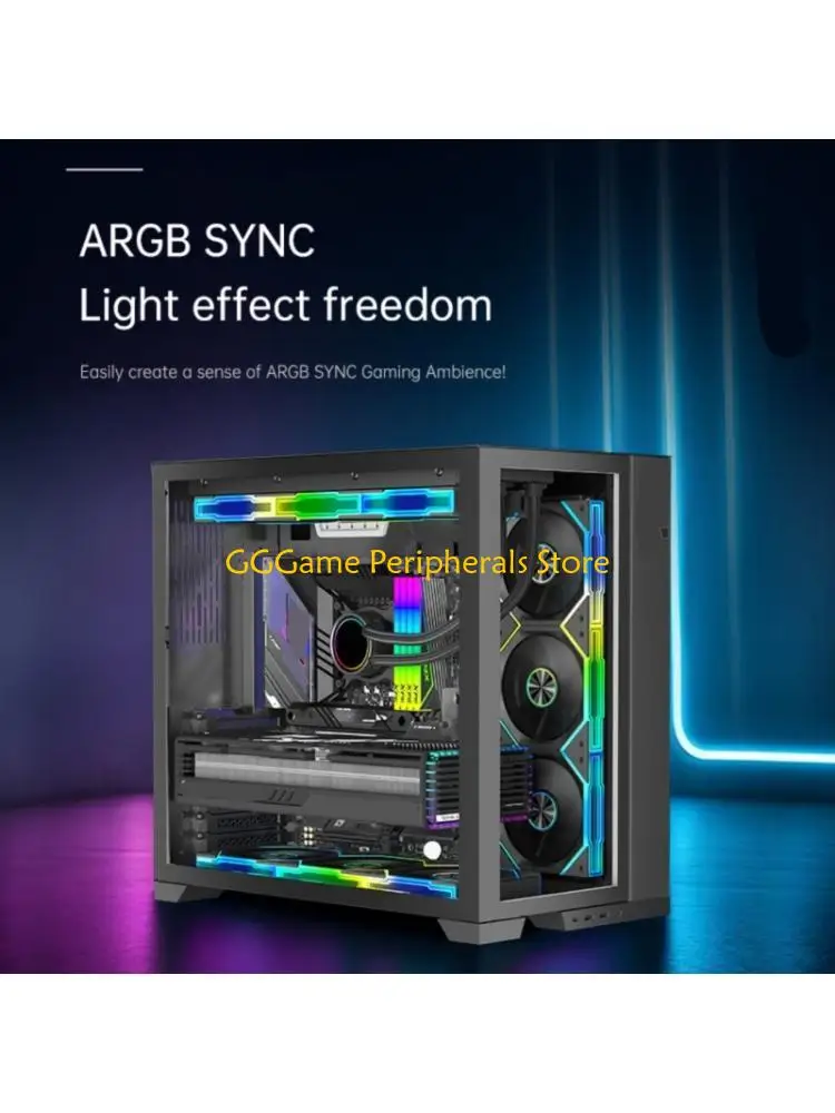 

U55B ARGB Fan Adapter With ARGB Controller 1 To 9 Port 5V 3Pin PC Cooling Fan Splitter with Remote Control