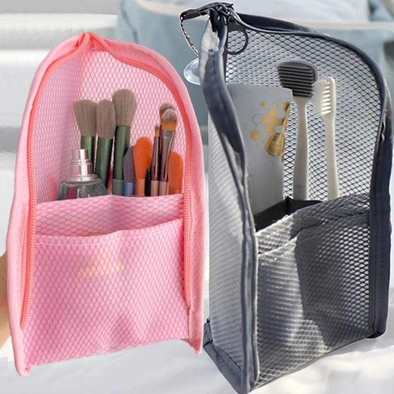 

Women Transparent Mesh Makeup Bag with Large Capacity Ins Luxury Travel Cosmetics Washroom Storage Bag