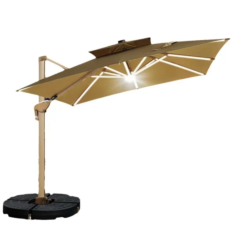 

Outdoor parasol, garden umbrella with light, solar LED light bar