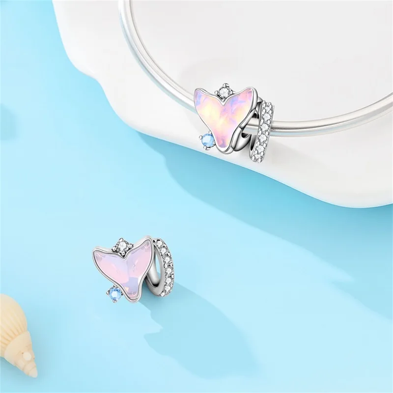 New 925 Sterling Silver Colorful Fish Tail Charms Beads Fit 3mm Original Bracelet DIY Women Exquisite Anniversary Jewelry Gifts