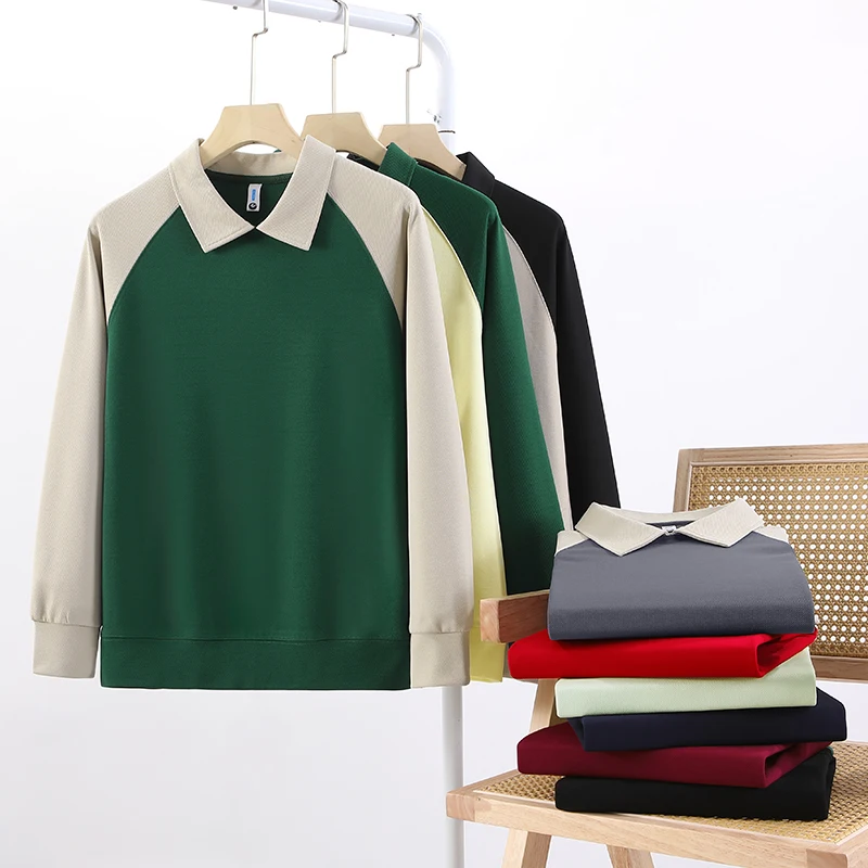 Толстовка с лацканами с цветными блоками, индивидуальный дизайн, спецодежда с логотипом и принтом на заказ, униформа команды, культурная рубашка с вышивкой