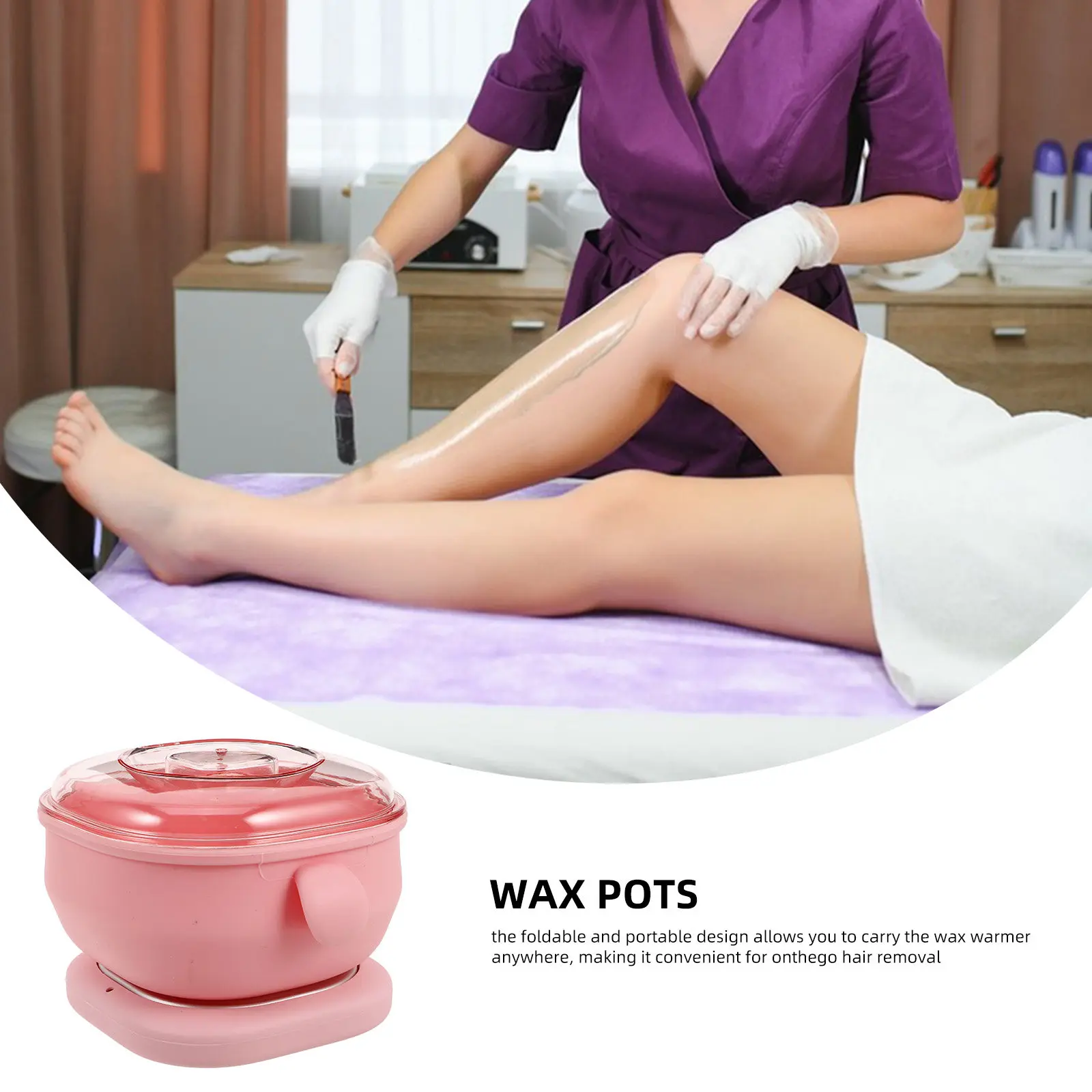 Silicone Wax Warmer for Hair Removal Portable Foldable Design Non-Stick Melt Bowl Easy Clean At-Home Waxing Machine Hot Wax