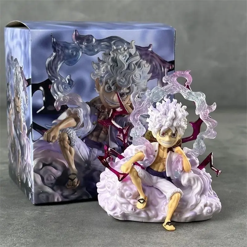 Figura de Anime de One Piece Gear 5 Nika Sentada, Modelo de Juguete para Coche, Decoración de Luffy