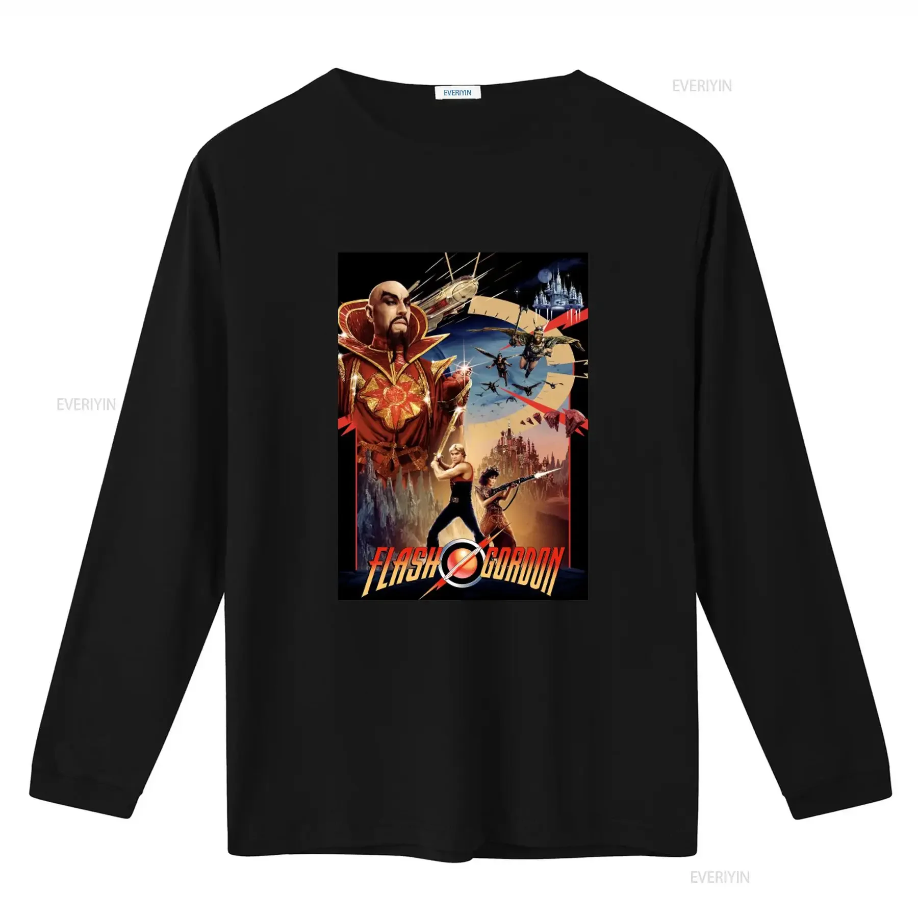 FLASH GORDON Sci Fi Movie T Shirt Classic Queen Music Design For  vintage Washed designer clothes Breathable