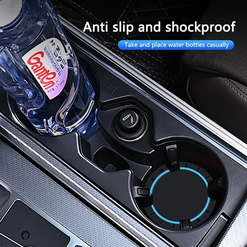 Universal round Car Cup Mat Silicone Heat Resistant Anti-Slip Pad with Personalized Car Emblem for Vehicle Water Cups