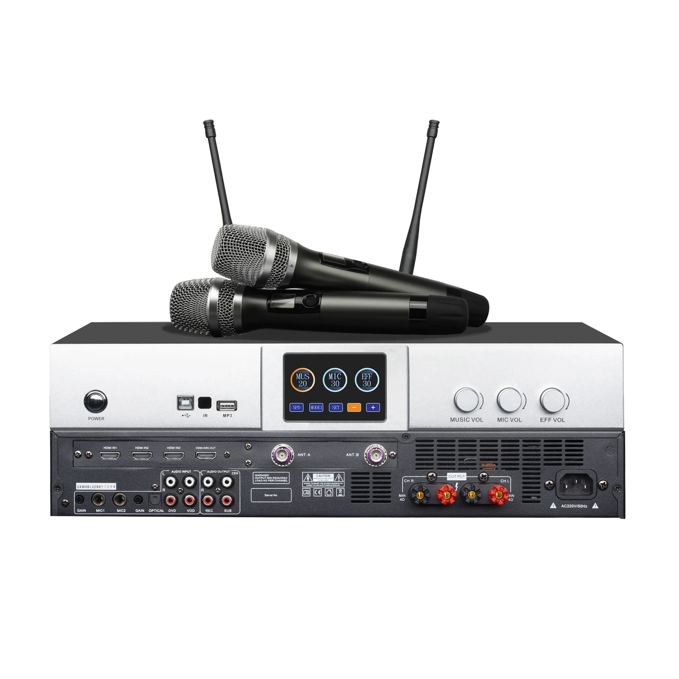 

Portable High Power Karaoke Mixer Amplifier Dynamic Microphone Wireless Digital Reverb Echo Effect for Home KTV Entertainment