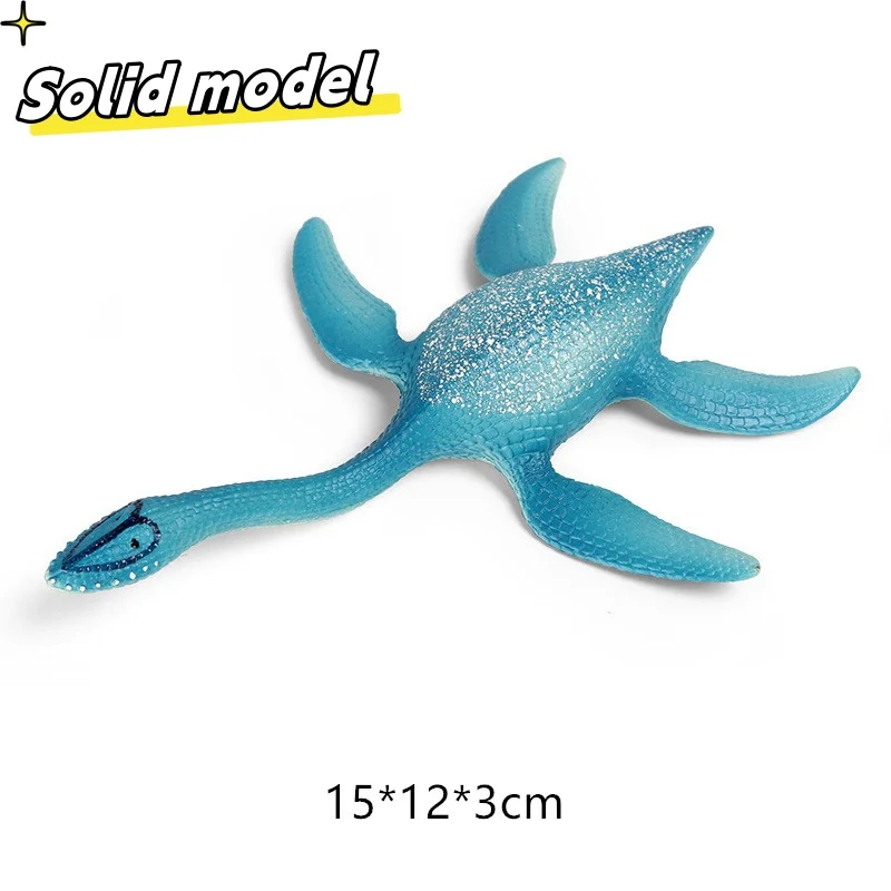 Ancient prehistoric marine life simulation dinosaur model blue plesiosaur action doll children's puzzle toy gift