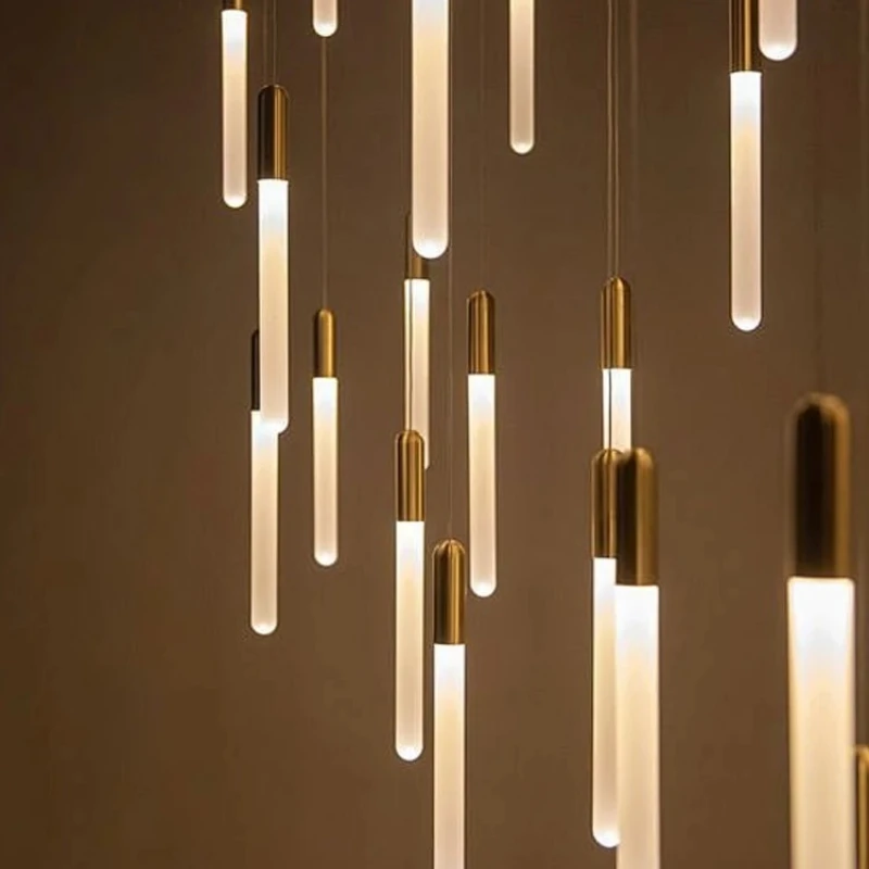 Lampada a sospensione a soffitto cilindrica nordica Paralume in acrilico Moderno e minimalista Soggiorno Cucina Camera da letto Lampada a sospensione oro/nero