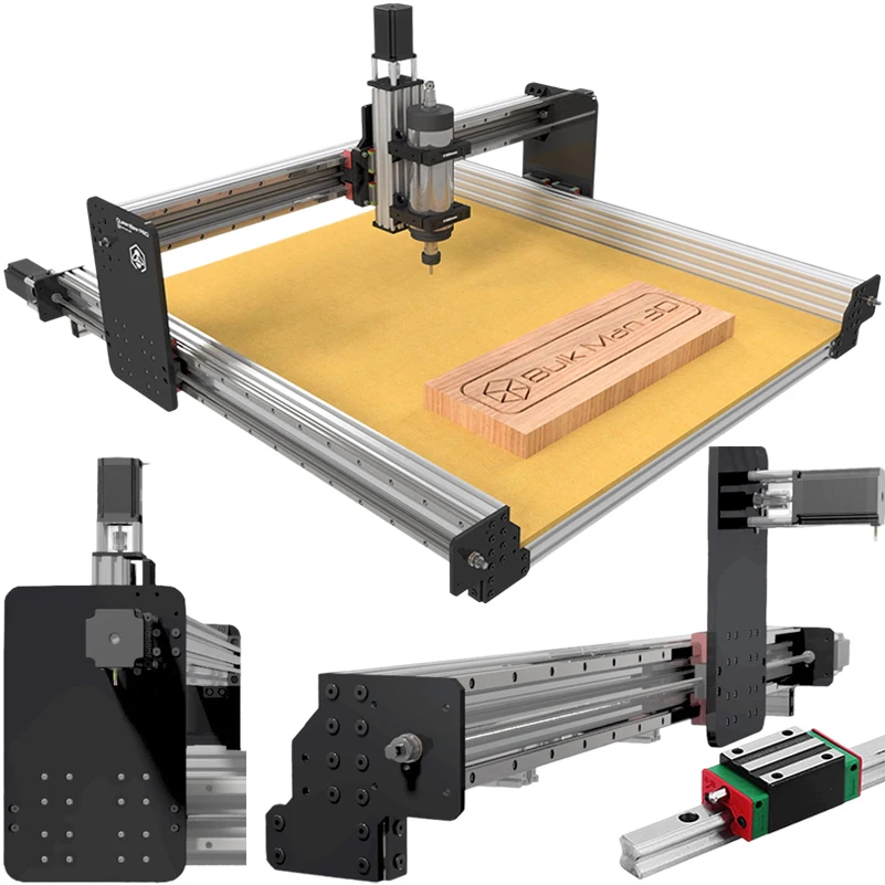 QueenBee PRO CNC Machine Full Kit, Parafuso de chumbo Trilhos lineares, Atualizações 4Axis, CNC Router Gravador, BulkMan3D, 750x1000mm, -20%