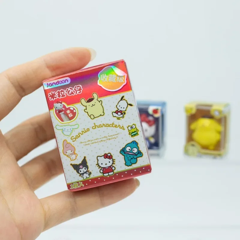 Sanrio персонажи мини-размера слепая коробка игрушки милые Hello Kitty Pochacco Pom Purin Kuromi булочка с корицей модель игрушки подарки