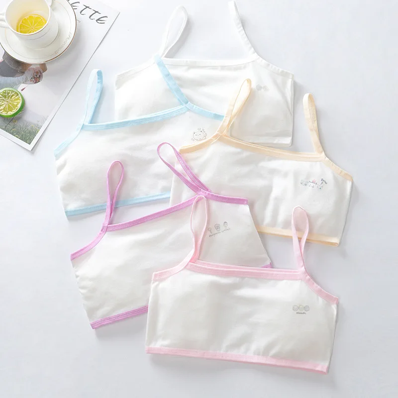 3pcs/set Cotton Young Girls Training Bra Kids Vest Teens Teenage Underwear Children Bras for 8 9 10 11 12 13 14 Years Old