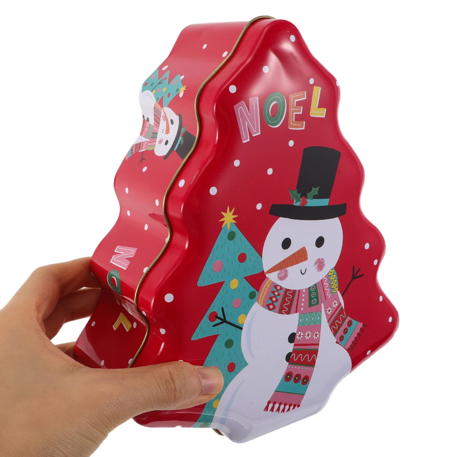 

Christmas Tin Box Packaging Large Red Green Metal Container Holiday Gift Storage Box Customizable Christmas Candy Packaging