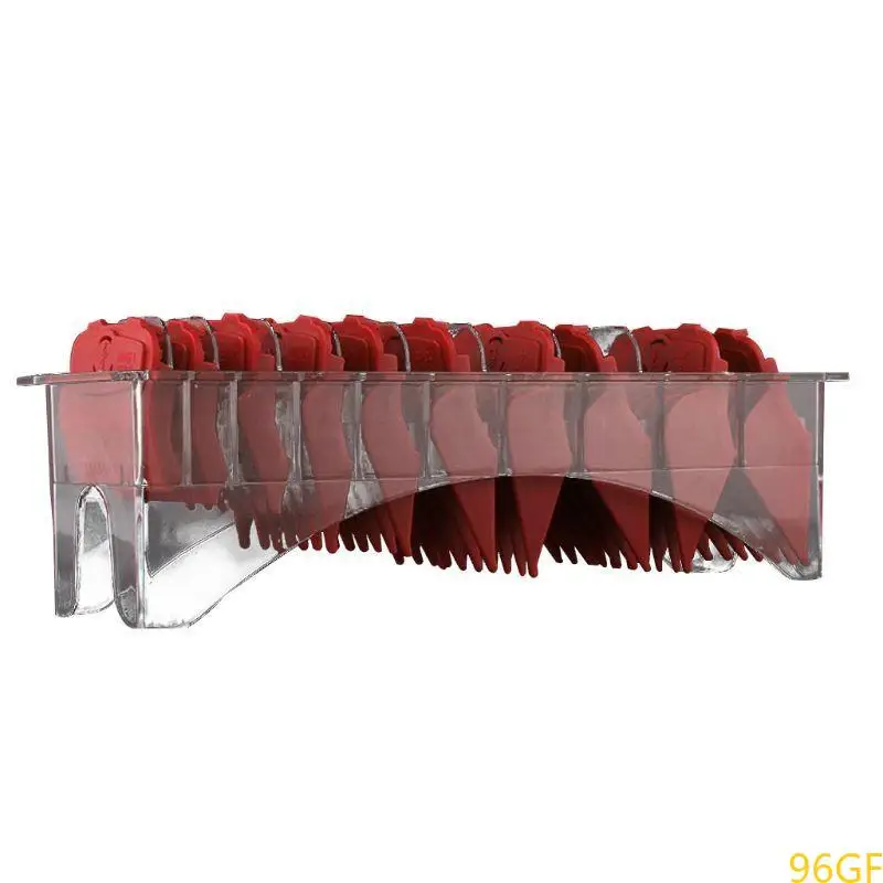 96GF 10PCSヘアクリッパーコームズガイドキット磁気プラスチックヘアトリマーリミットコームアタッチメント切削工具