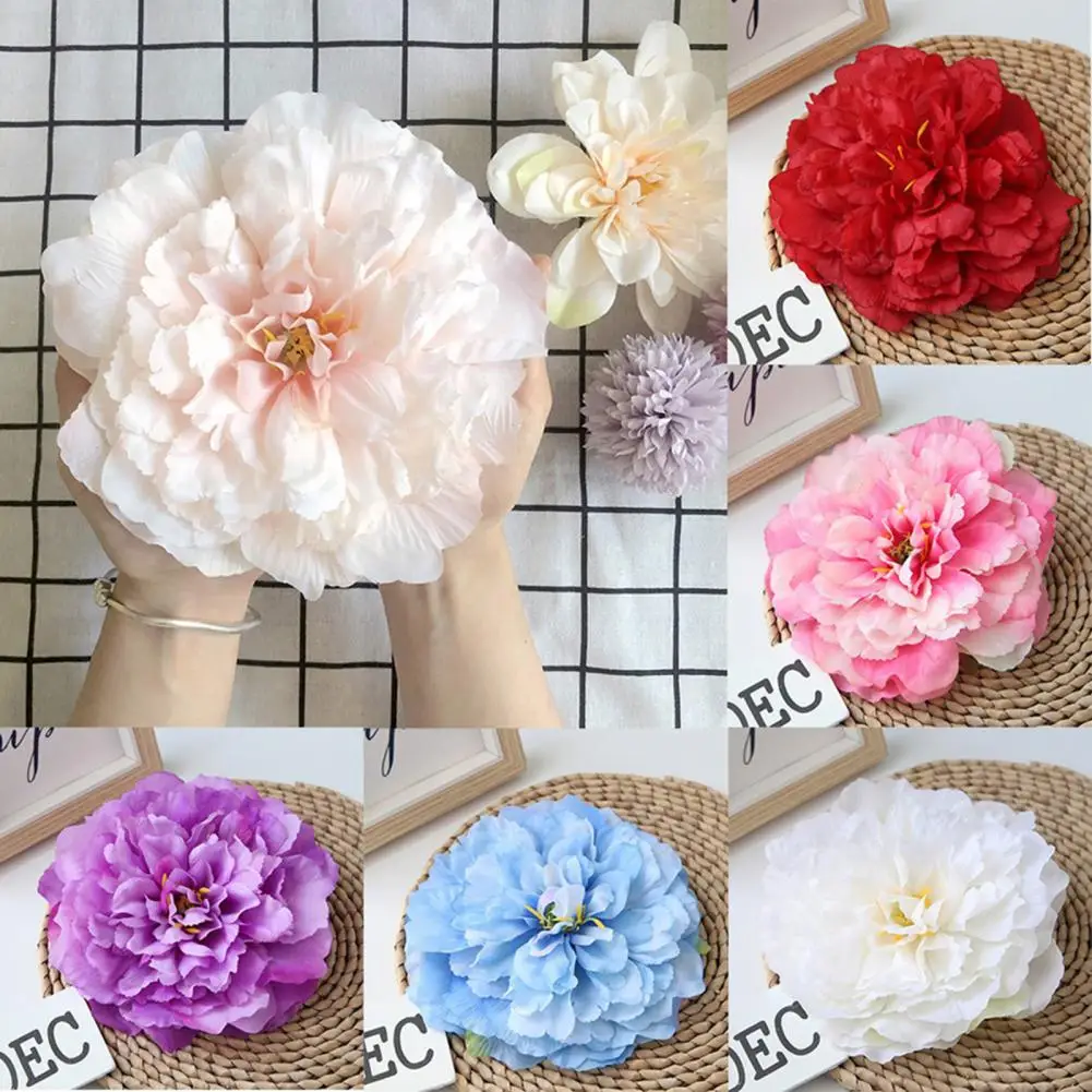 1Pc Wall Background Artificial Flower Peony Flower Head Bride Bouquet Silk Flowers Wedding Decoration