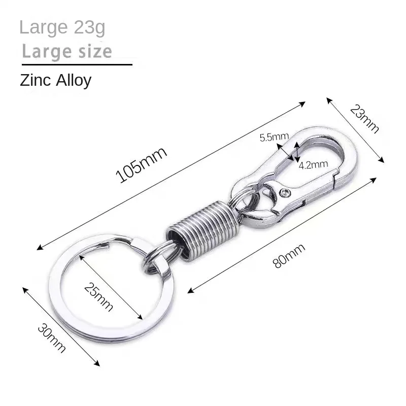 Spring Keychain Climbing Hook Car Keychain Simple Strong Carabiner Shape Keychain Accessories Metal Vintage Keychain image 3