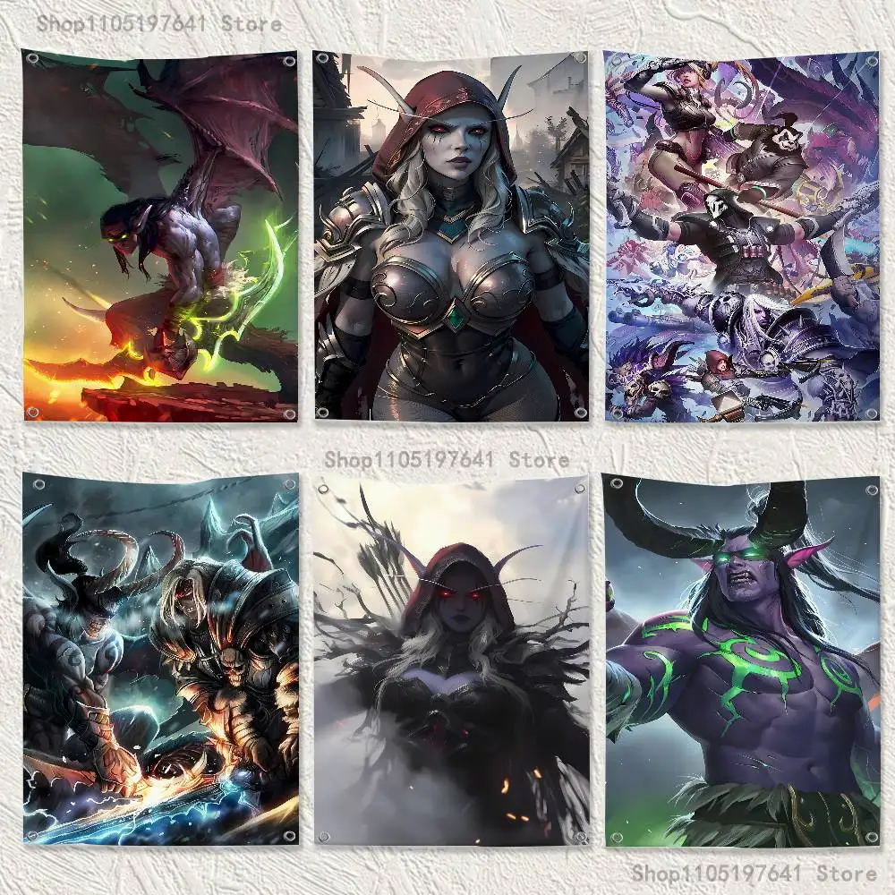 

Game WorldS Of W-Warcraft High-Quality Flag Tapestry Banner Bedroom Living Room Bar Party Wall Decor Outdoor Use