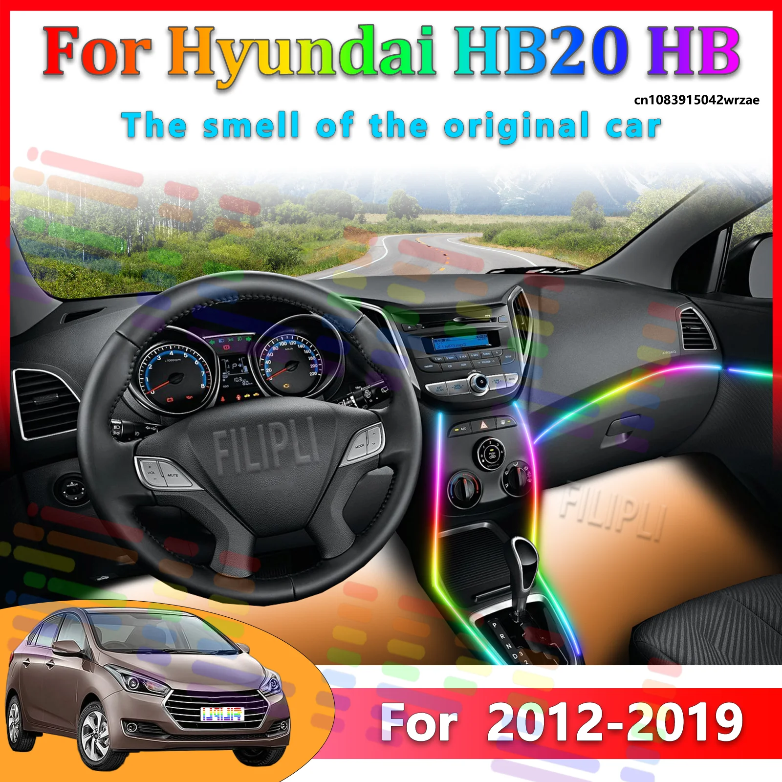 

Для Hyundai HB20 HB 2012~2019: Светодиодные лампы для создания атмосферы в салоне автомобиля, разноцветные неоновые полосы с управлением через приложение, 64 RGB-цвета.