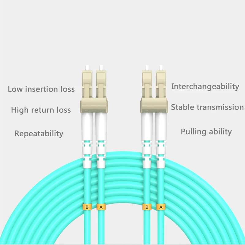 10G OM3 OM4 LC UPC-LC UPC Multimode Duplex 2.0mm Fiber Patch Cable LC Fiber Optic Patch Cord Optical Fiber Cable