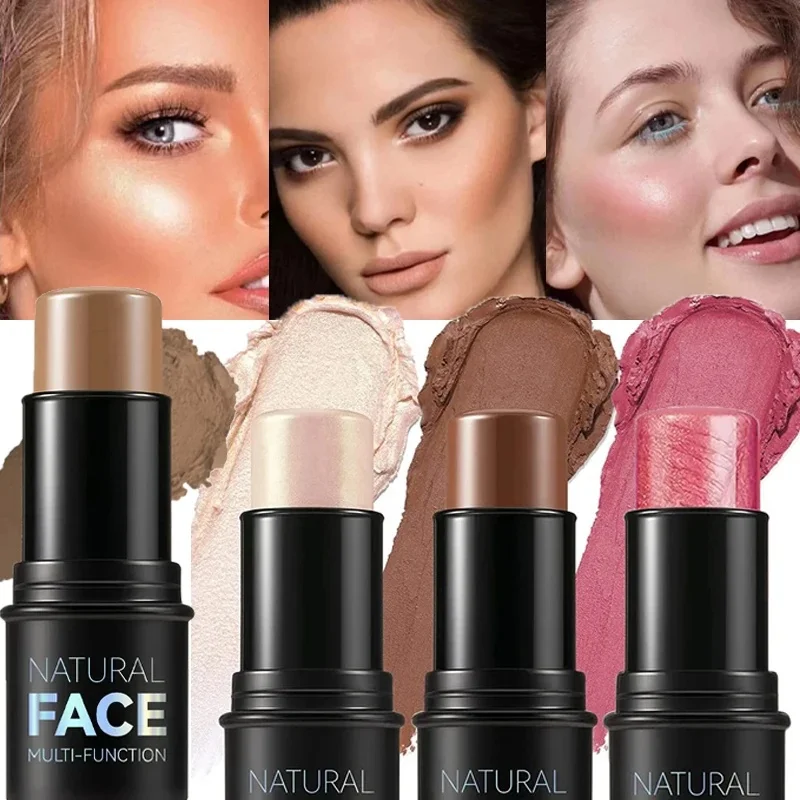 1-4Pcs Face Contour Bronzer Stick Brighten Highlighter Concealer Blusher Rouge Cream Non-Greasy Waterproof Face Contouring Pen