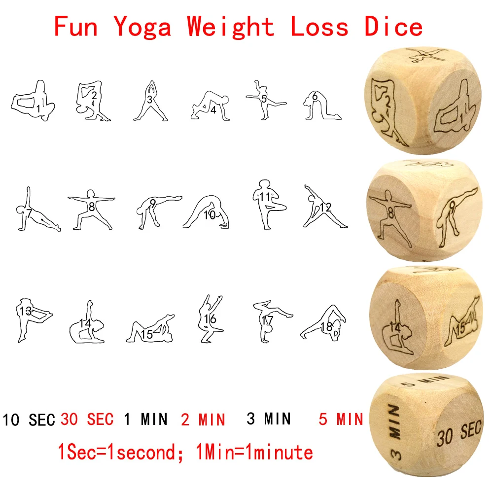 4Pcs Fun Yoga Weight Loss Dice Couple Dice for body shaping- Fitness Dice Game Dice Workout Dice Decision Dice Gifts for Friends