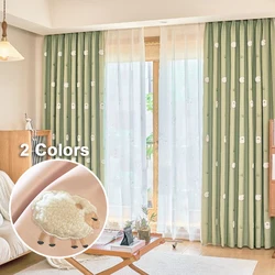 3D Cartoon Animal Embroidery Kids Curtains Boys Girls Room Thickened Chenille Blackout Windows Drapes Protect Privacy
