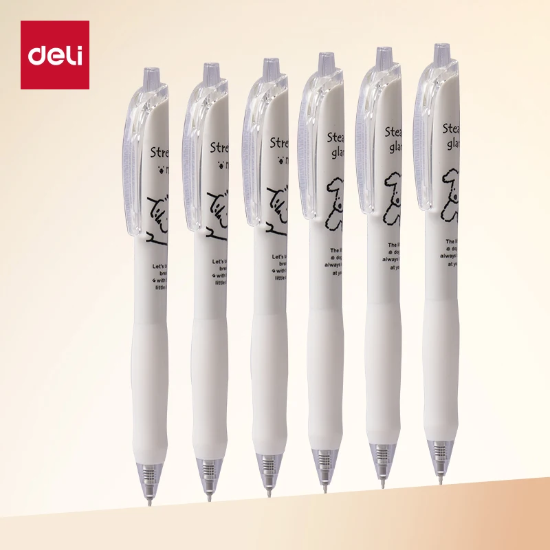 

Deli 4pcs 0.5mm Black Ink Quick-drying Cute Gel Pen Stationery Gift Office Supplies School Supplies Kawaii Pen Signing Pen