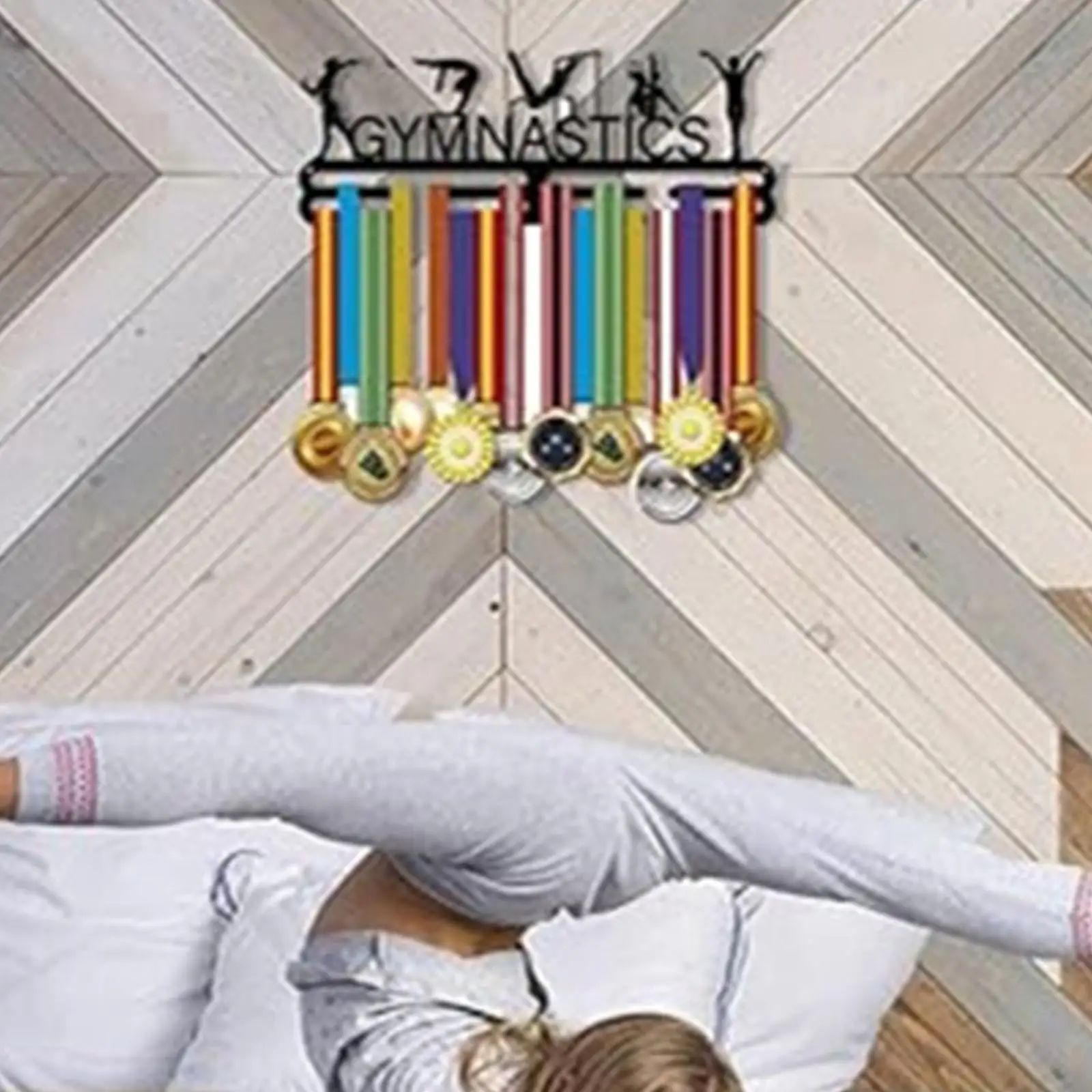 Medal Hanger Iron Award Ribbon Organizer Display Rack for Gymnastics Dance Soccer Home Wall