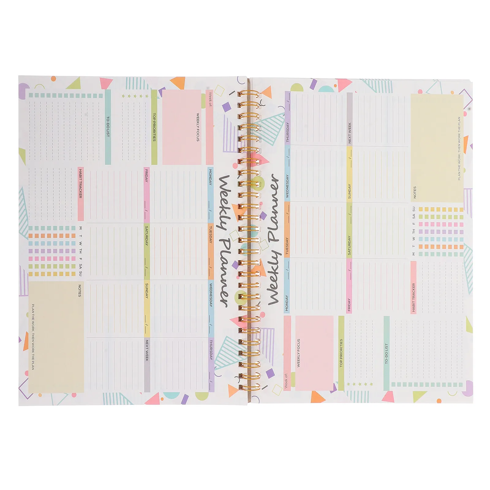 Weekly Planner Spiral Notebook B5 Robust Paper Cover Double Wire Binding Undated Work Organizer Weekly Notepad Projects Planner