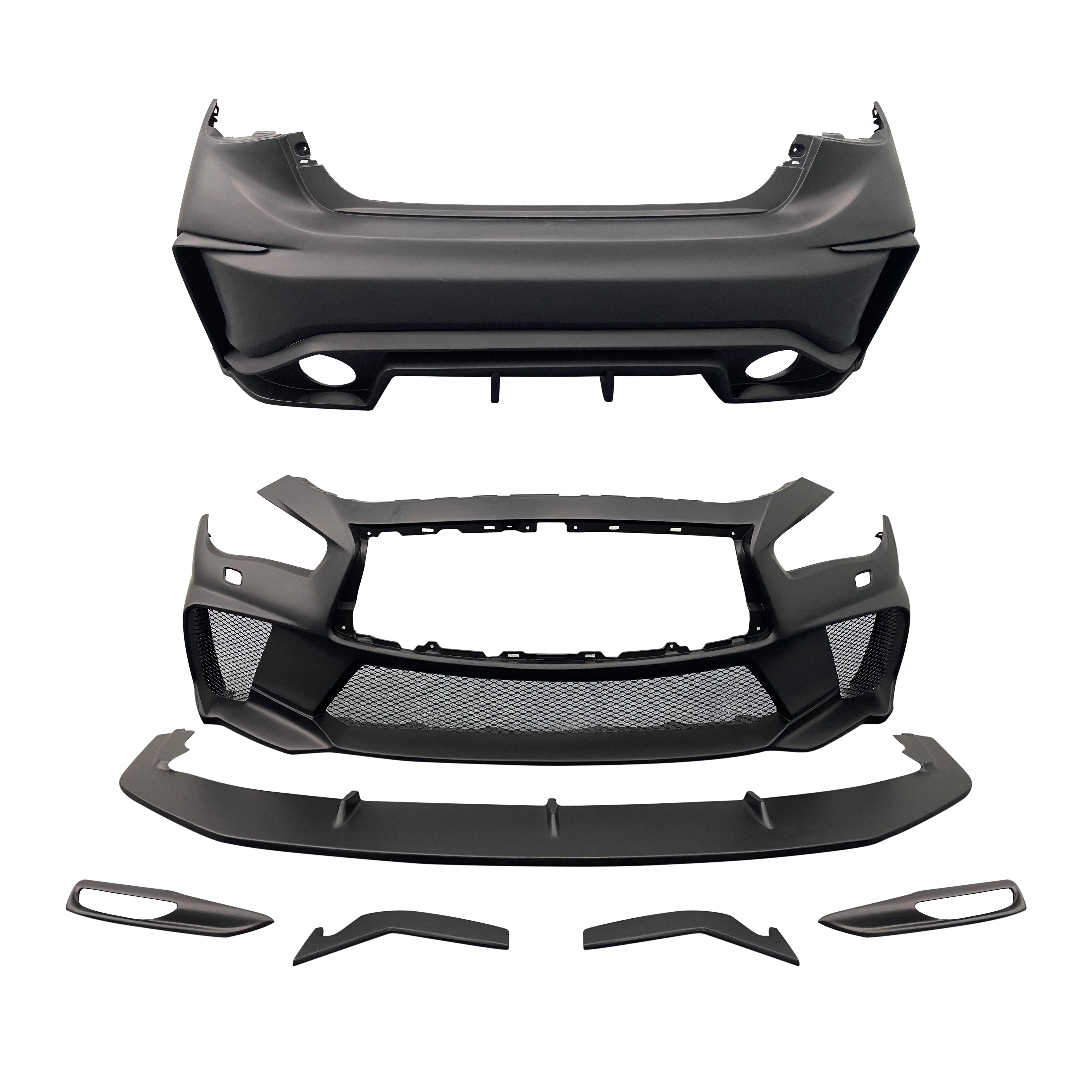 

High quality fiber glass body kit front bumper rear bumper for Q50 custom