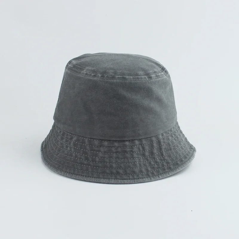 Gewaschener Denim-Eimerhut für Kinder, breite Krempe, Baumwolle, Fischerhut für Mädchen und Jungen, Sommer-Panama-Sonnenhut, Outdoor-Strand-Angelkappe – Detail 10