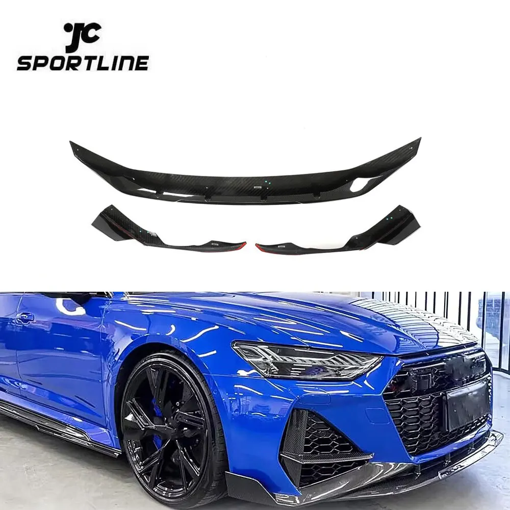 

Dry Carbon Fiber RS6 Front Splitters Lip For Audi RS6 A6 C8 Avant Wagon 4-Door 2019- 2021