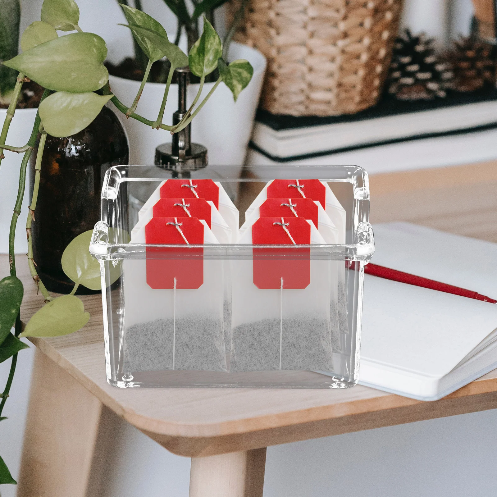 

Tea Bag Storage Box Acrylic Material Sugar Packet Holder for Kitchen Office Desk ganizer Home Use Clear Long Lasting