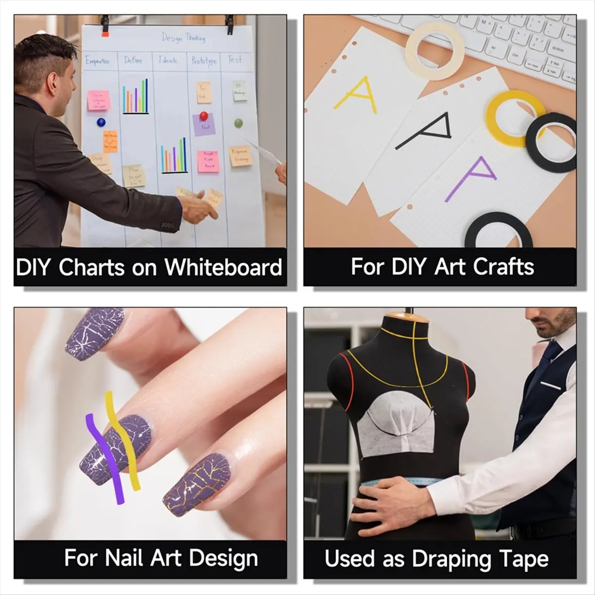2026 NEW 20 Rolls 1/8 Inch Whiteboard Tape Line,Graphic Tape, Pinstripe Tape for Dry Erase Board, Draping Tape,Gridding Tape
