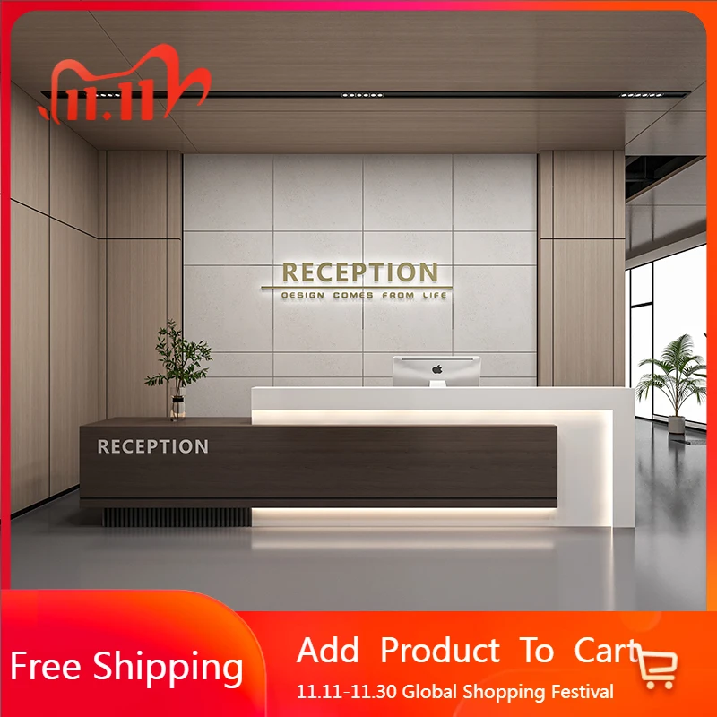 

Beauty Shop Reception Desks Modern Shelves Restaurant Aesthetic Reception Desks Company Organizers Scrivania Lounge Furniture