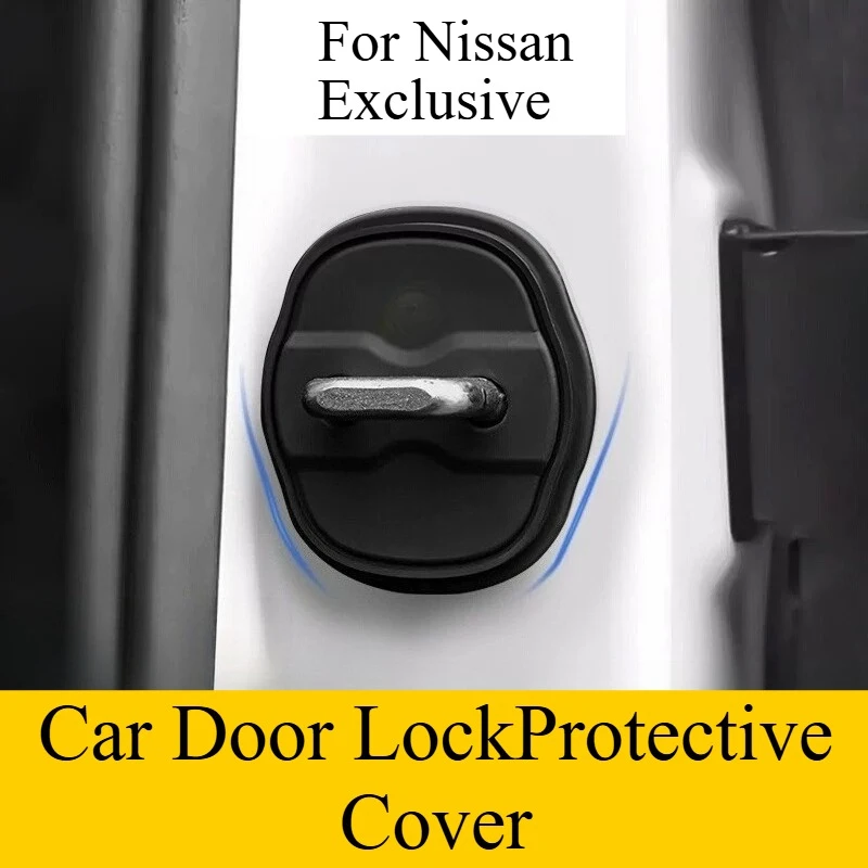For Nissan Sylphy Altima Silicone Car Door Lock Buckle Cover Shock Absorber Buffer Pad Anti-Collision Noise Reduction Parts