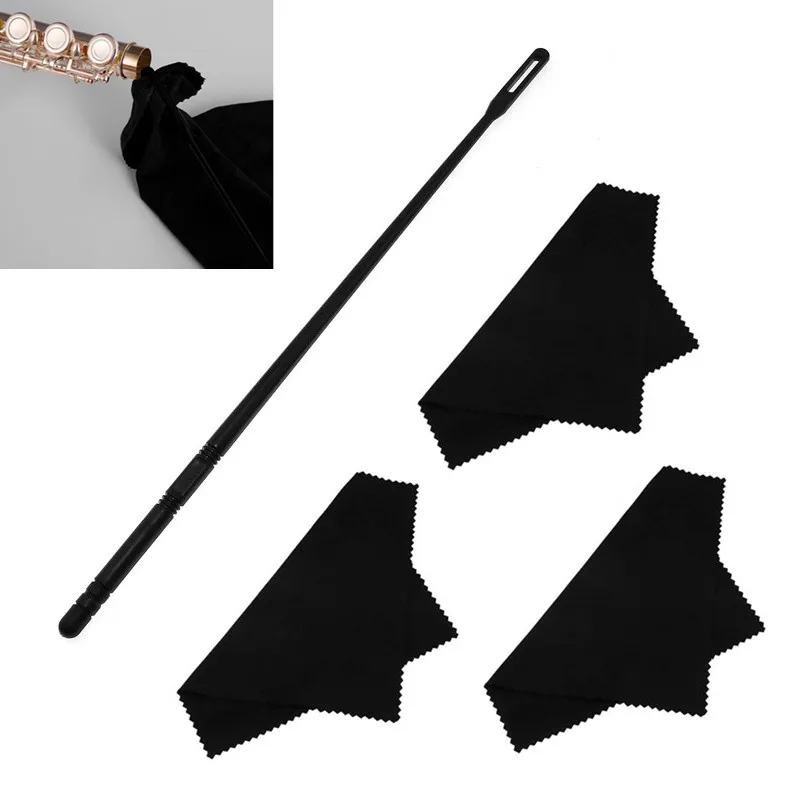 

4pcs/set Microfiber Flute Cleaning Cloth Plastic Cleaning Rod Flute Cleaning Kit Polishing Cloth Woodwind Instrument Accessories