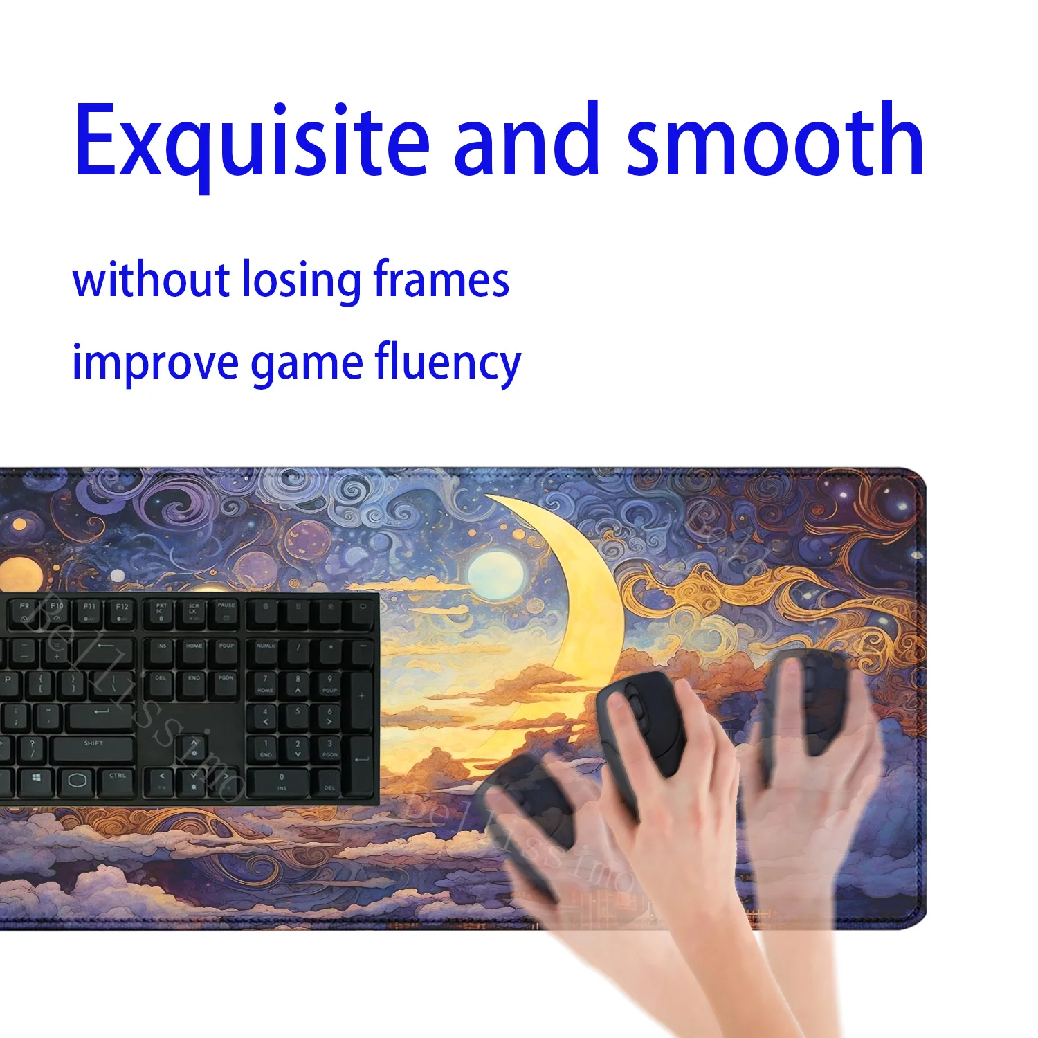 Moon and Sea Mouse Pad Gamer Starry Night Mousepad XXL คีย์บอร์ดยางธรรมชาติพรมนุ่มโต๊ะคอมพิวเตอร์โต๊ะ