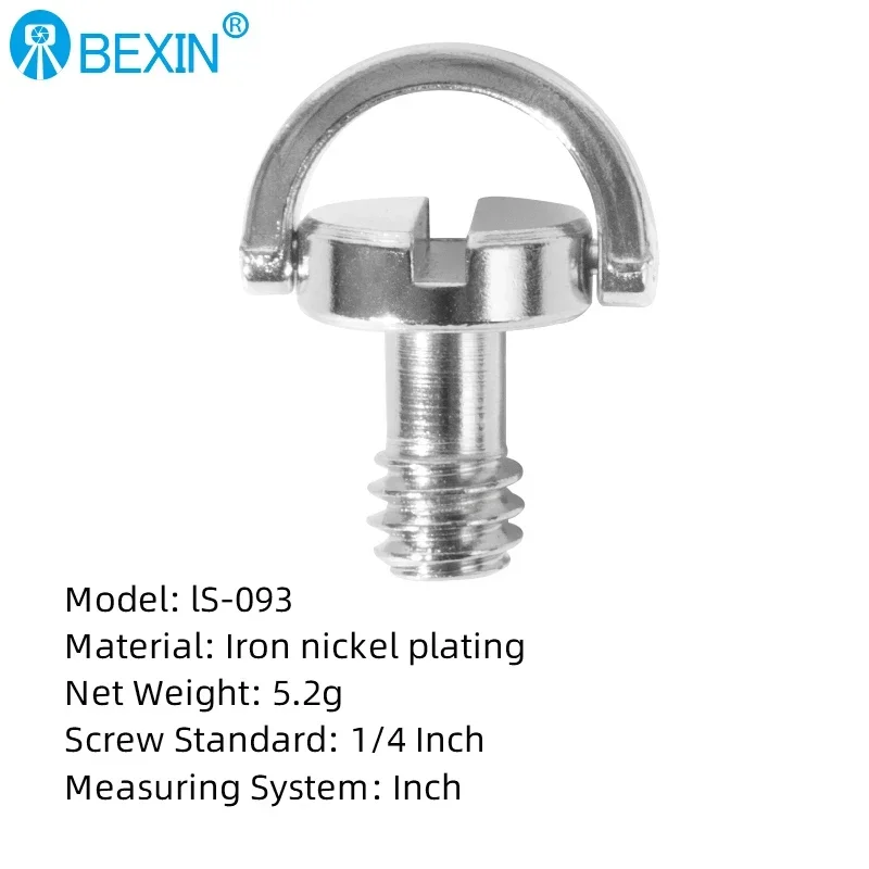 Tornillo de montaje para cámara, tornillo de anillo en D de 1/4 pulgadas, tornillo de liberación rápida de hierro, placa de trípode de 20 hilos para Dslr