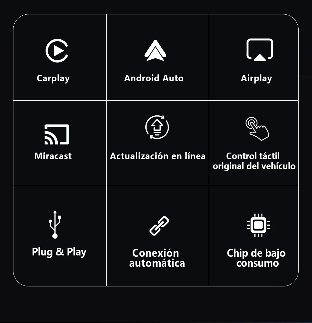 4-in-1 Kabelloser Carplay-Adapter, Multifunktions-Dongle für Carplay/Android Auto/Airplay/Mirror Link, Plug-and-Play WLAN 5GHz Kompatibel mit 98% aller Autos mit Original-Carplay ﻿ – Detail 3