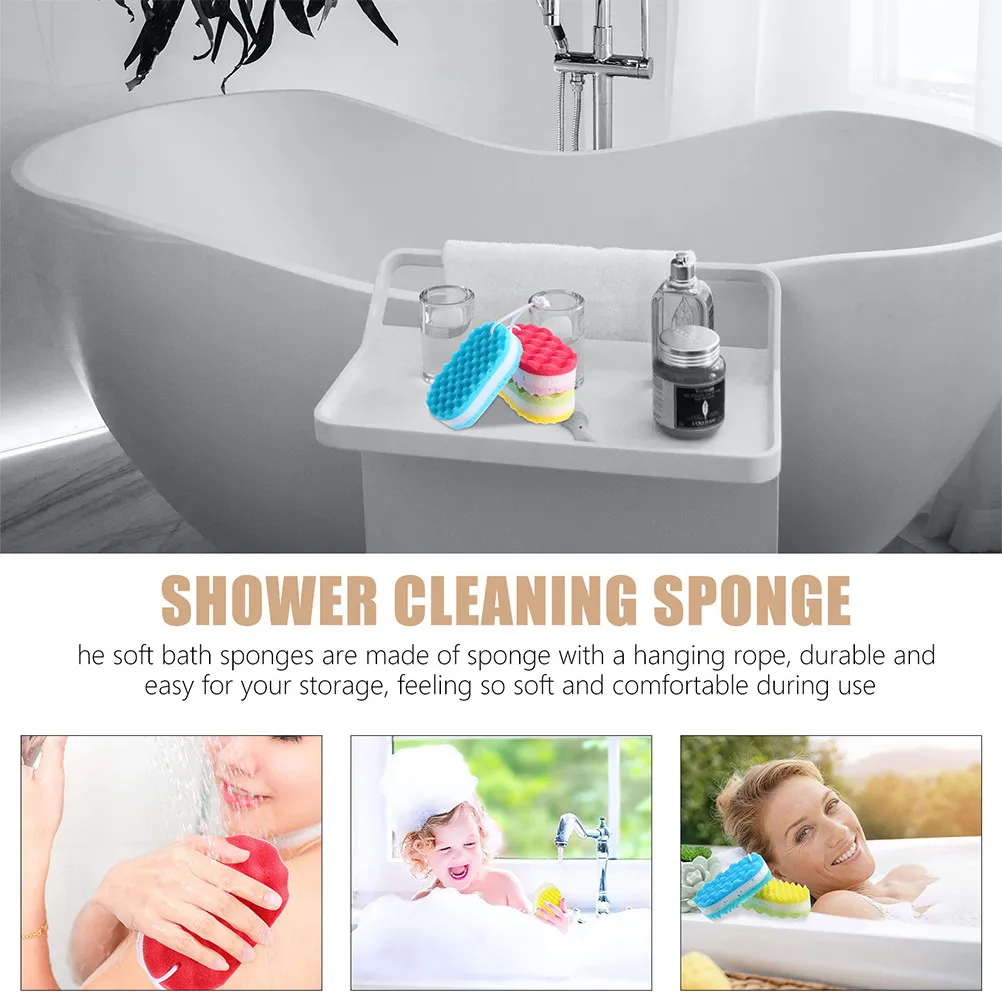 

6Pcs Premium Bath Sponge Set for Adults Exfoliating Shower Sponge Body Scrubber Cleaning Tool Portable Lightweight Large Size