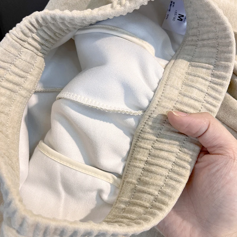 ゆったりワイドレッグパンツ 秋冬 ソフトで快適なストレートカジュアル ハイウエスト レディース ノンスティ ライスヌードルパンツ